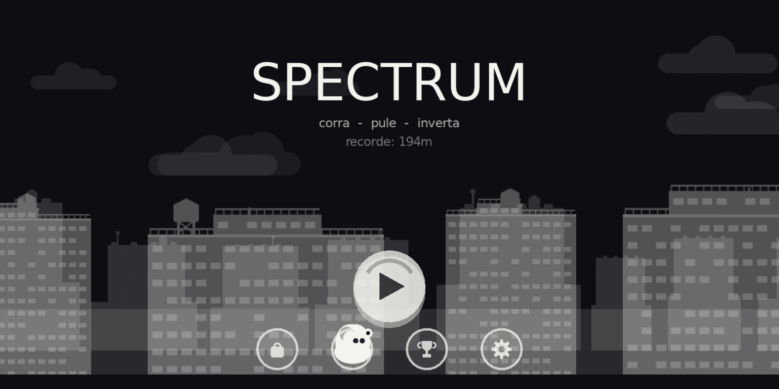 Tela inicial do Spectrum
